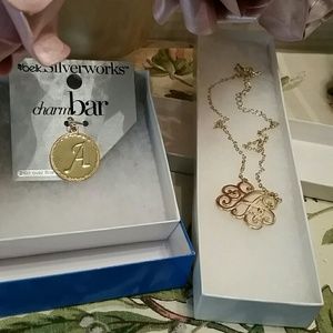 A Initial Costume Jewelry Charm Necklace Gold